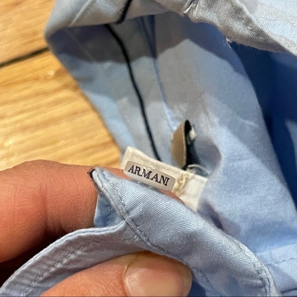 Giorgio Armani Baby Toddler Boy Button Down Shirt Size 18M Blue Cotton EUC - Picture 8 of 14